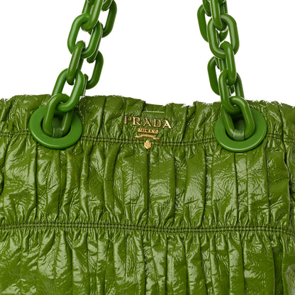 Prada Vernice Gaufre Tote Green 8 of 18
