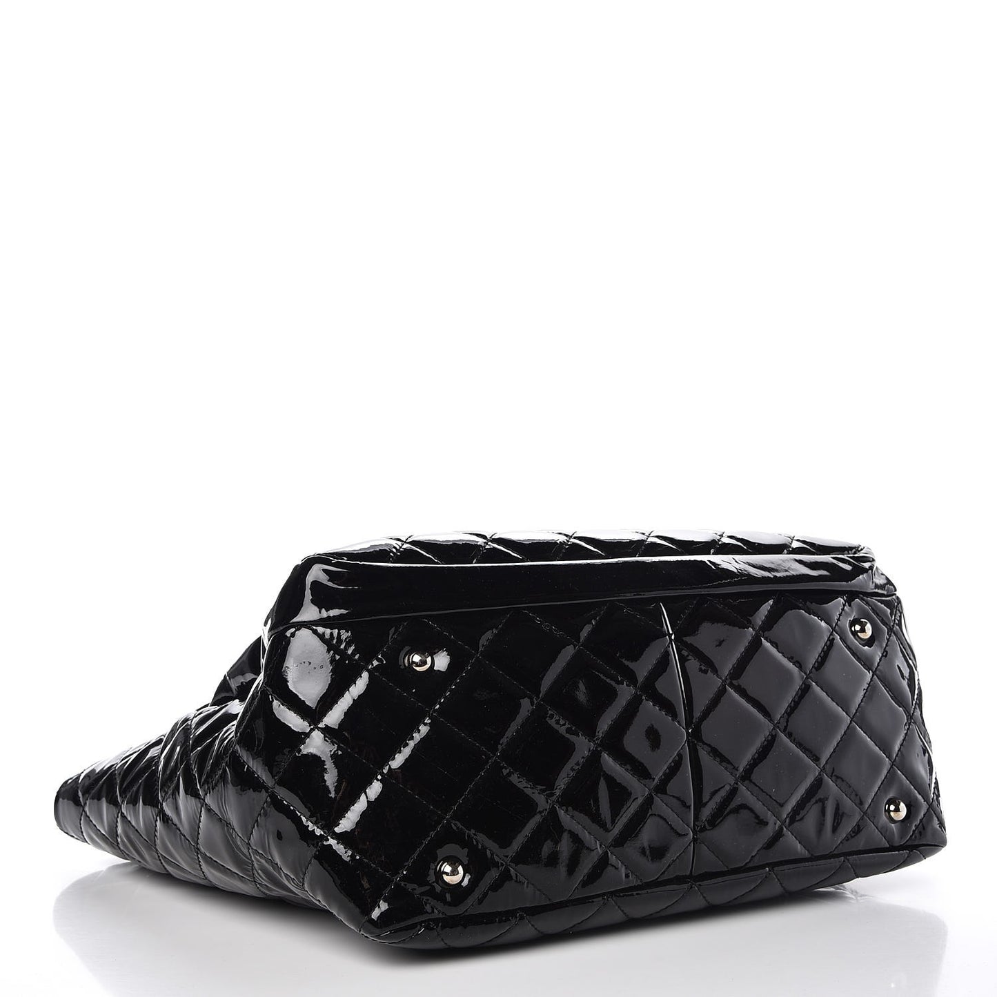 Patent Quilted Chic and Glitter Large Tote Black