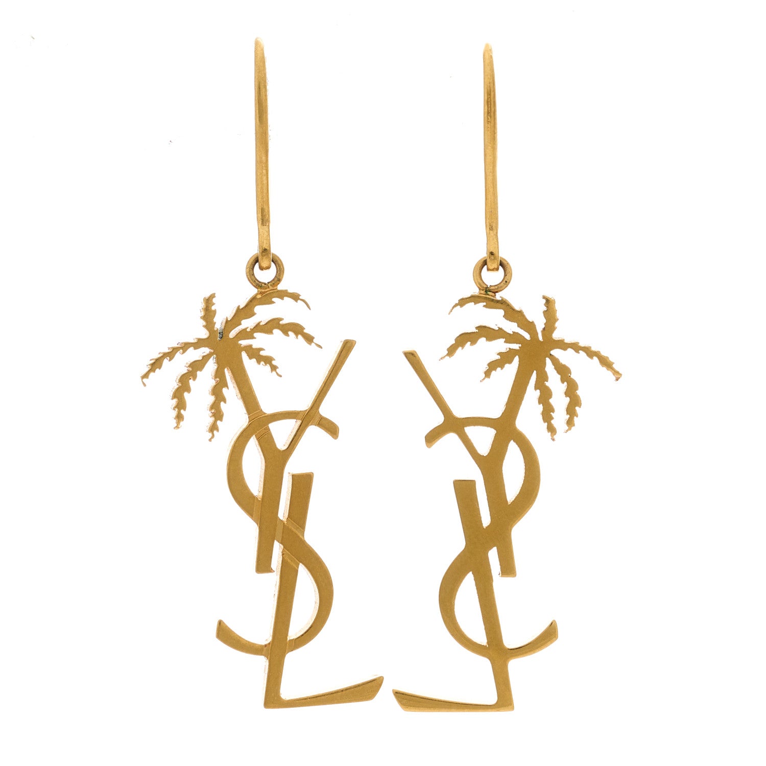 Saint Laurent Cassandre Palm Tree Earrings Gold 1 of 3