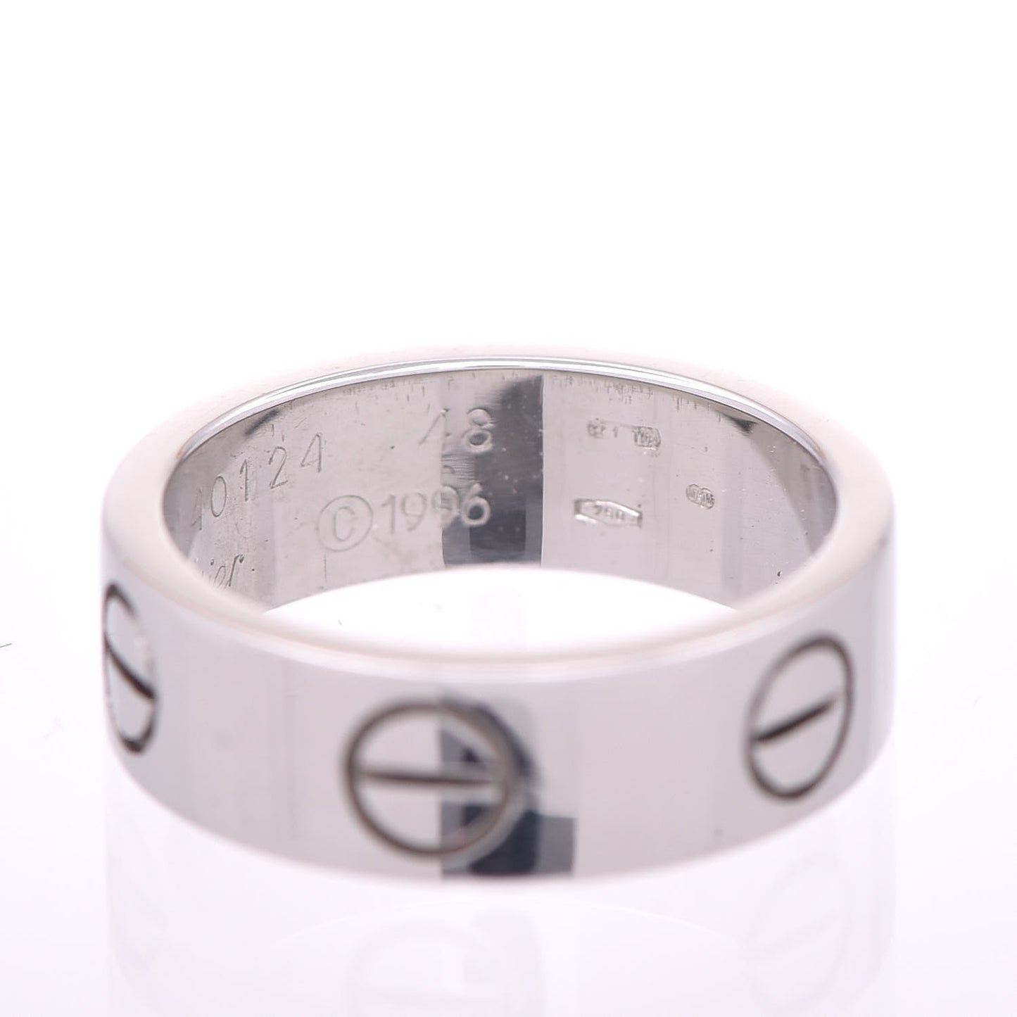 18K White Gold 5.5mm LOVE Ring 48 4.5