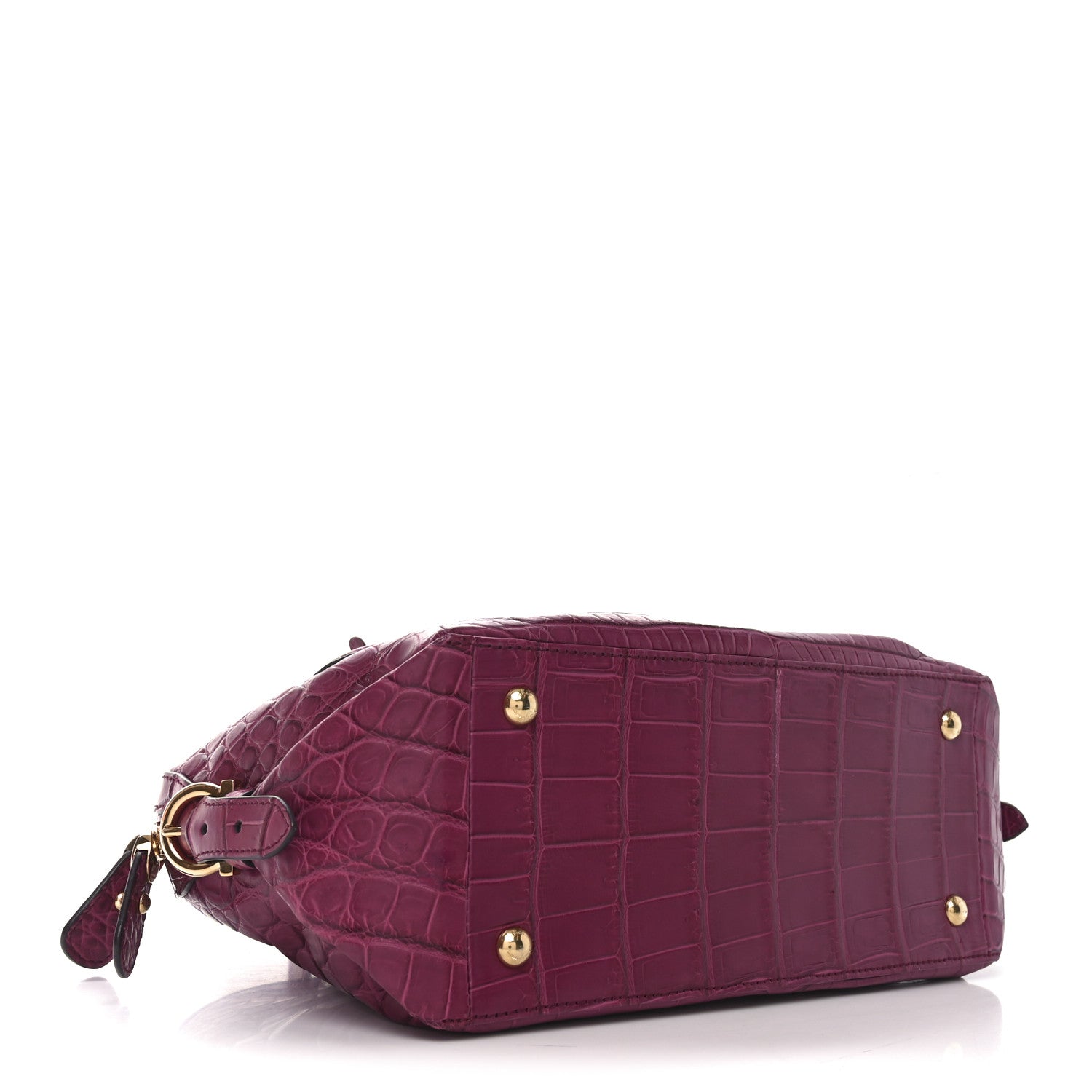 Salvatore Ferragamo Alligator Fiamma Bag Pink 4 of 9