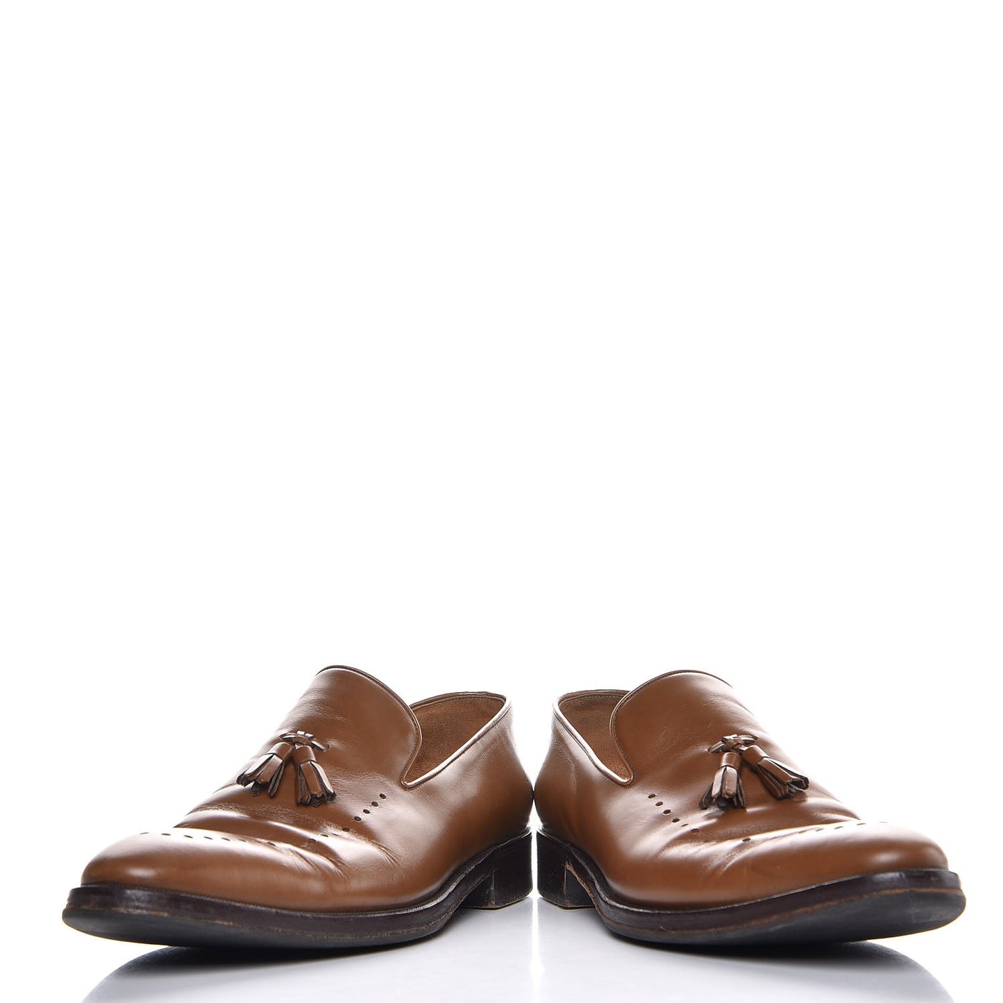 Calfskin Mens Mocassin Tassel Loafers 11.5 Toffee Brown