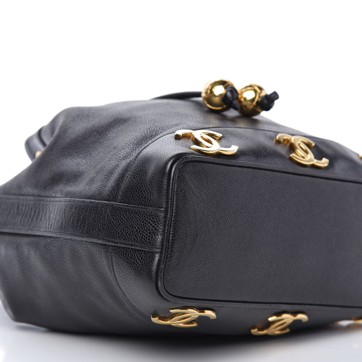 Caviar CC Drawstring Shoulder Bag Black