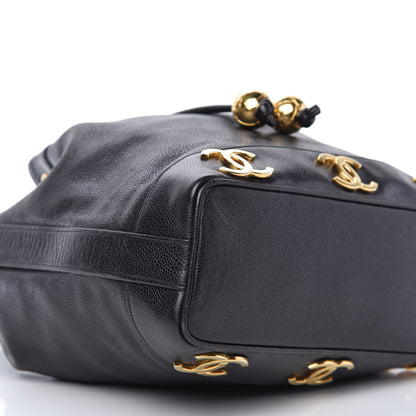 Chanel Caviar CC Drawstring Shoulder Bag Black 6 of 8