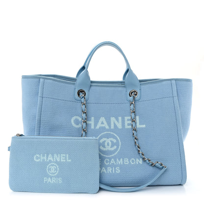 Chanel Mixed Fibers Medium Deauville Tote Light Blue 1 of 11