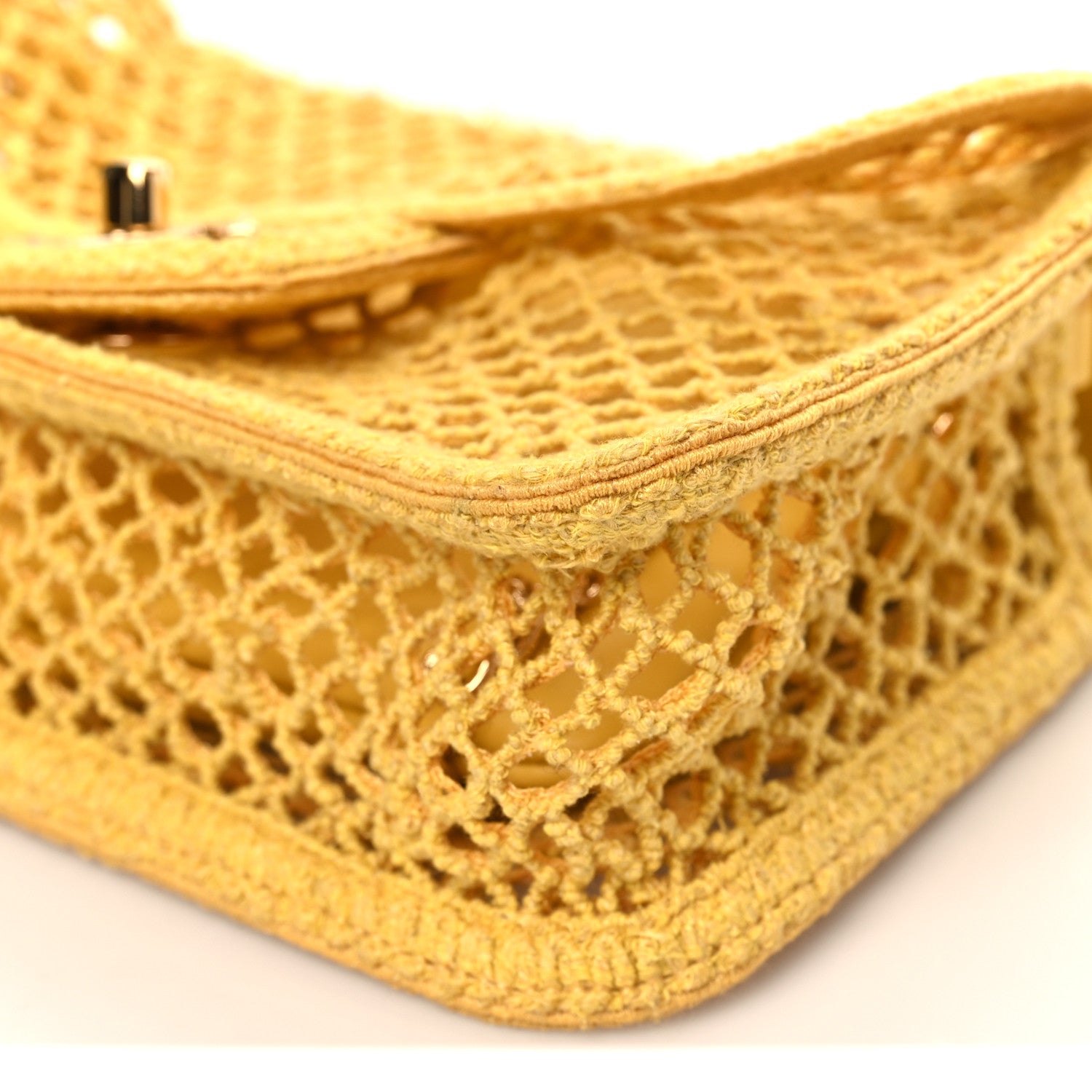 Chanel Mesh Macrame Small Flap Bag Yellow 11 of 11