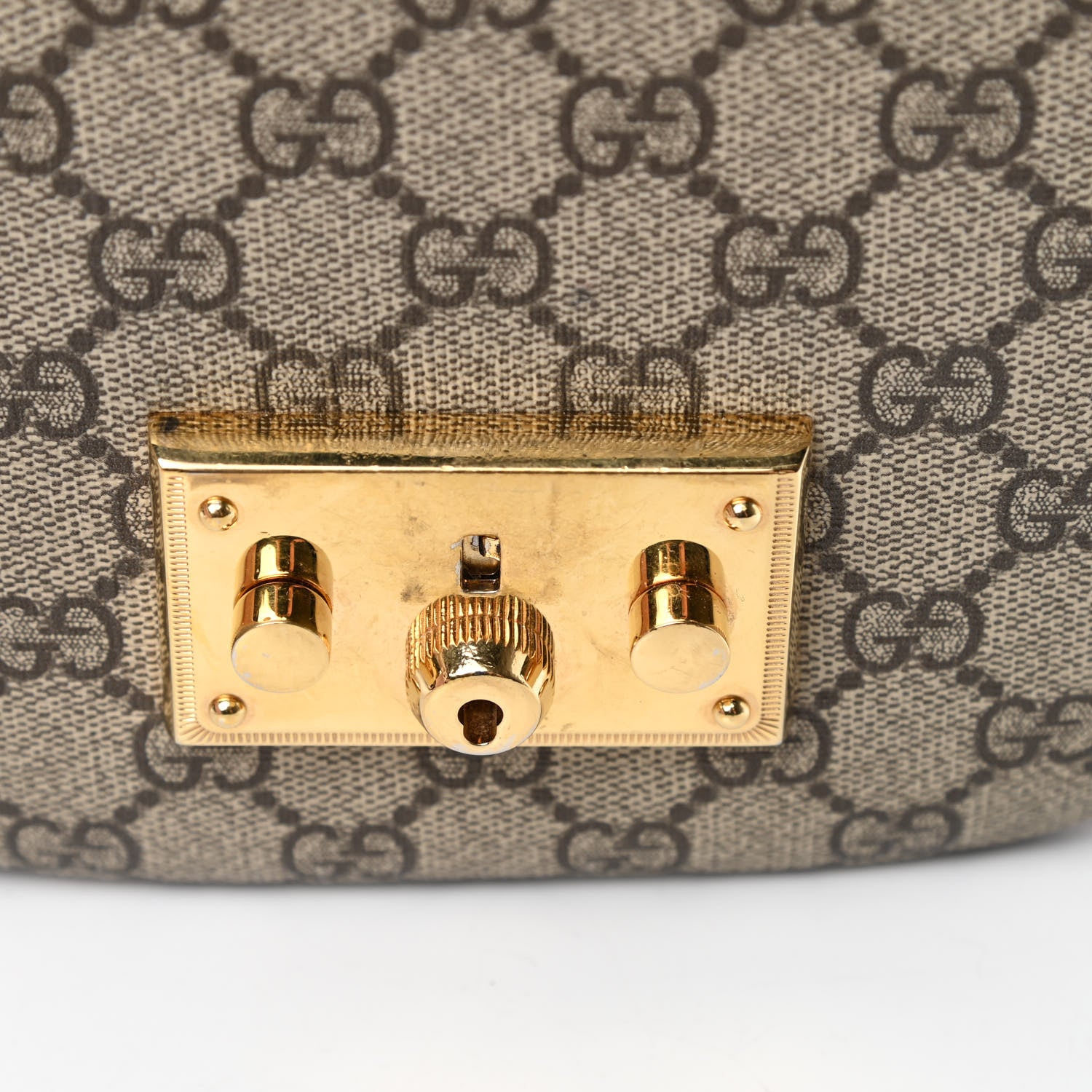 Gucci GG Supreme Monogram Web Medium Padlock Messenger Shoulder Bag Black 15 of 19