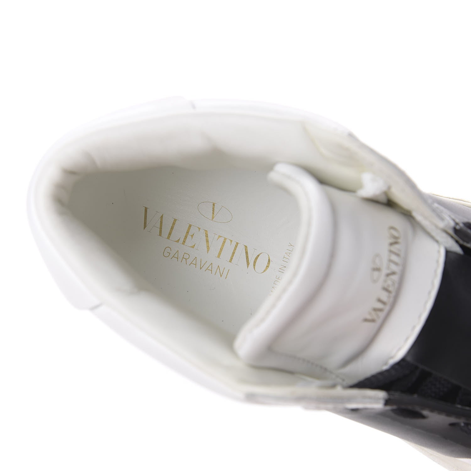 Valentino Garavani Calfskin Womens Rockstud Open High Top Sneakers 37 White Black 8 of 9