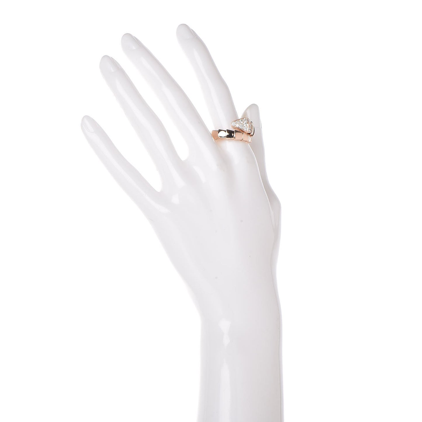 18K Rose Gold Diamond Serpenti Ring M 57 8