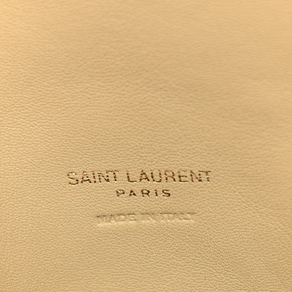 Saint Laurent Shearling Quilted Monogram Loulou Puffer Pouch Clutch Natural Beige 6 of 8