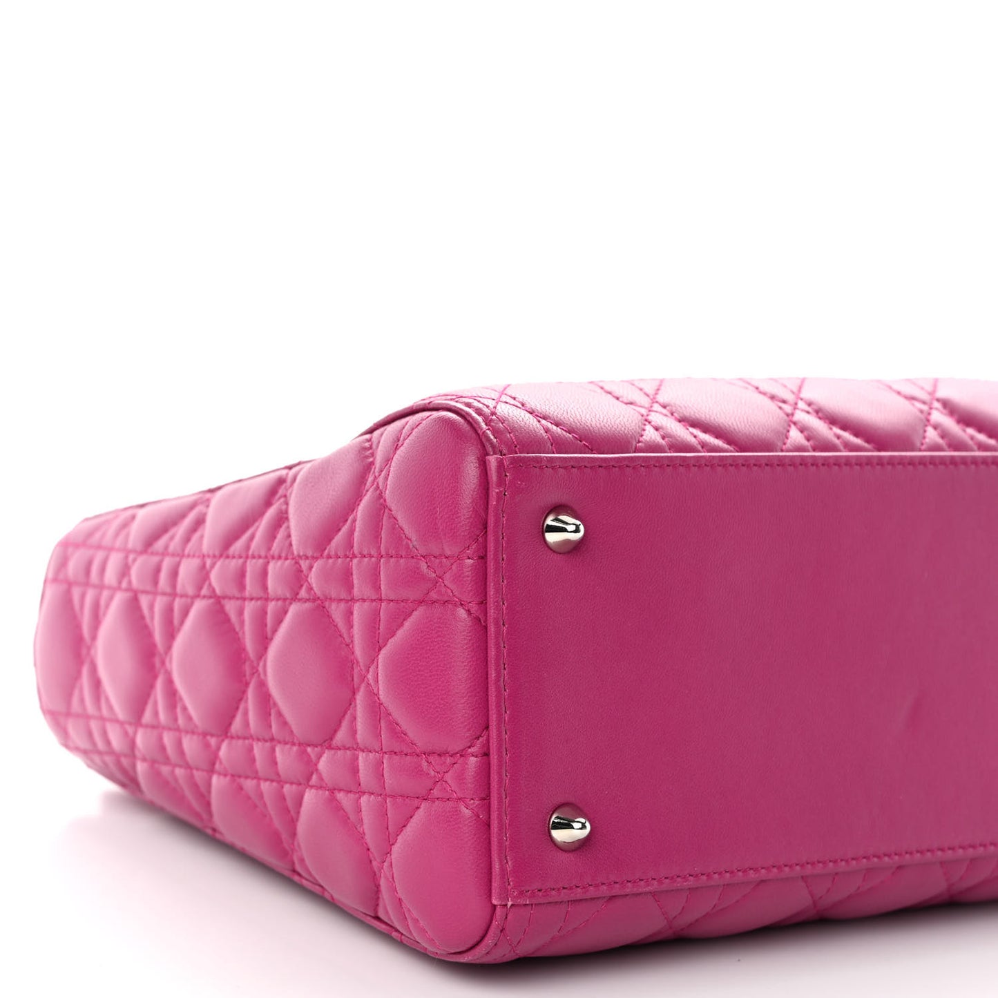 Lambskin Cannage Medium Lady Dior Fuchsia