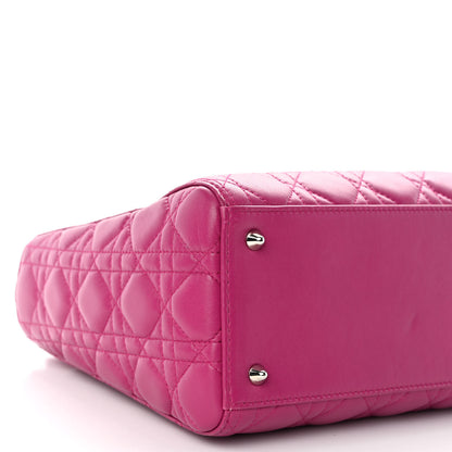 Christian Dior Lambskin Cannage Medium Lady Dior Fuchsia 8 of 9