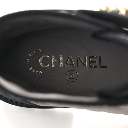 Chanel Fabric Grosgrain Quilted Cap Toe Lace Up Combat Boots 38 Gray 7 of 9