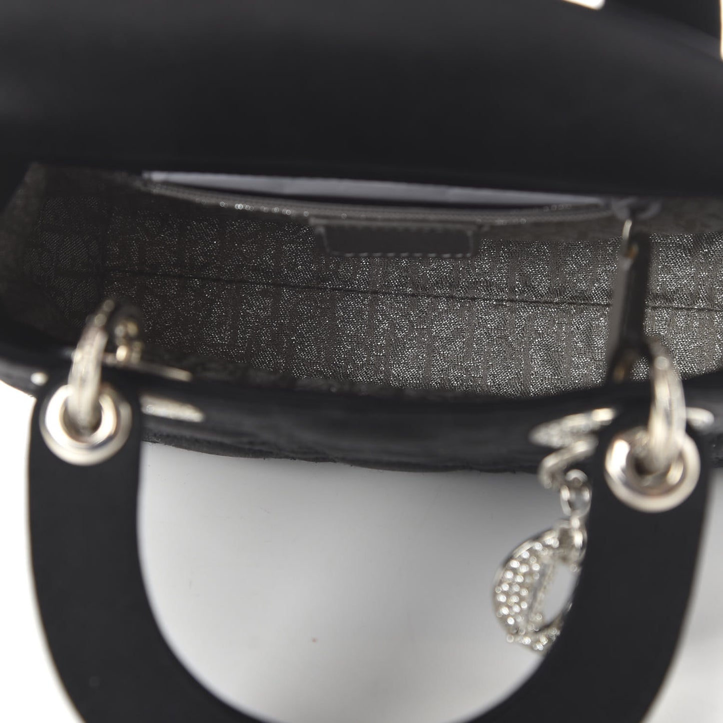 Satin Swarovski Crystal Cannage Mini Lady Dior Black