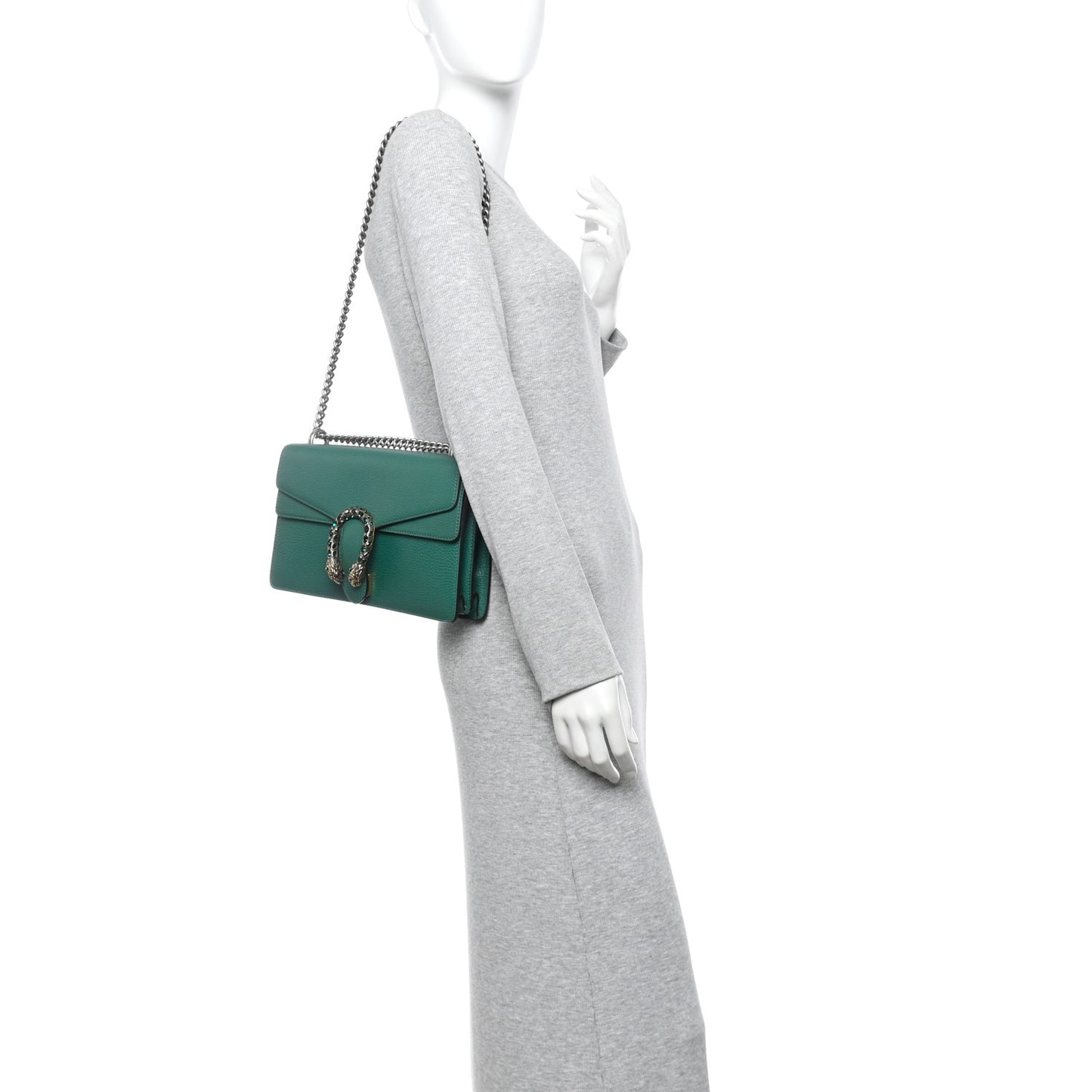Dollar Calfskin Crystal Small Dionysus Shoulder Bag Emerald