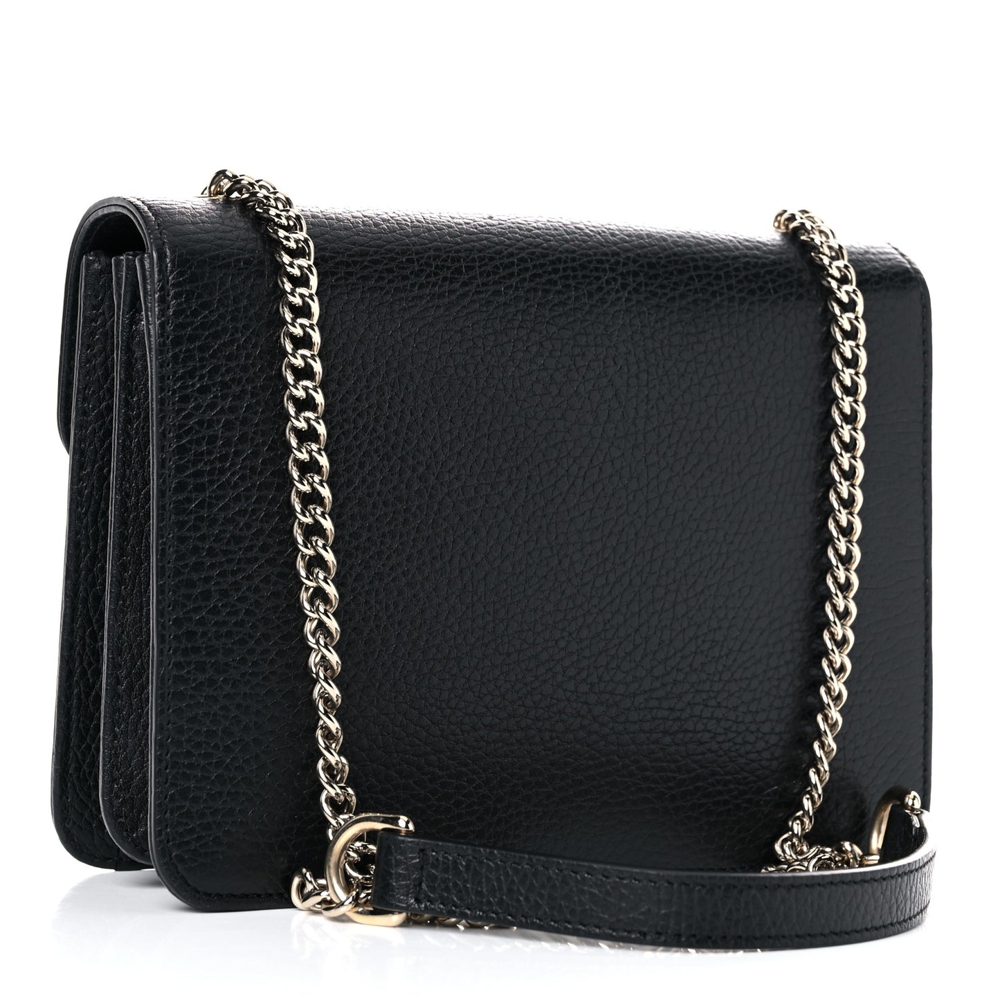 Dollar Calfskin Small Interlocking G Shoulder Bag Black