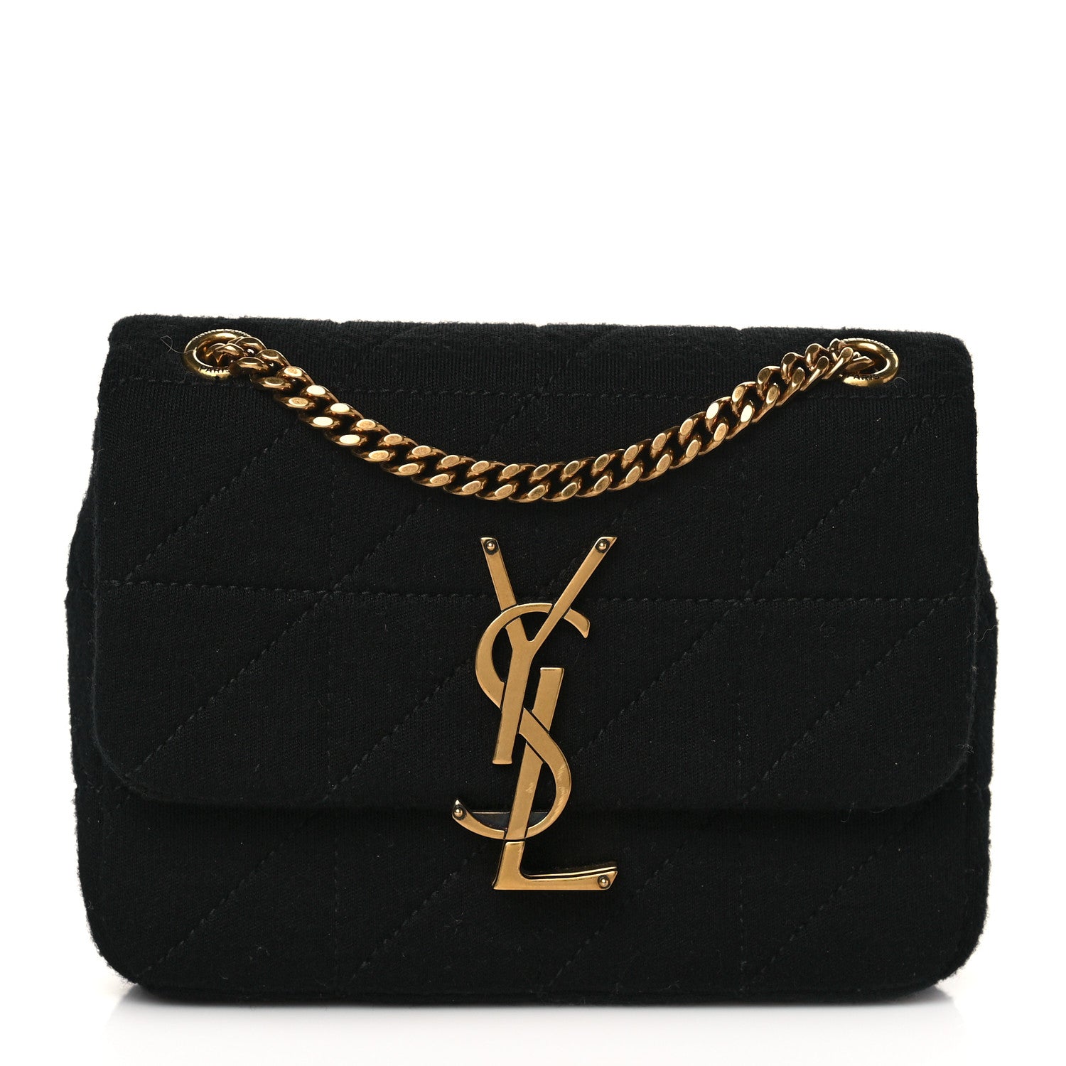 Saint Laurent Jersey Wool Patchwork Monogram Medium Jamie Baguette Black 1 of 9