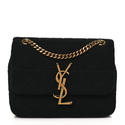 Saint Laurent Jersey Wool Patchwork Monogram Medium Jamie Baguette Black 1 of 9