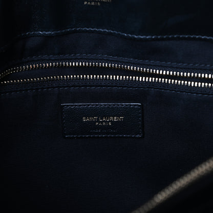 Saint Laurent Calfskin Y Quilted Monogram Large Loulou Chain Satchel Black 6 of 9
