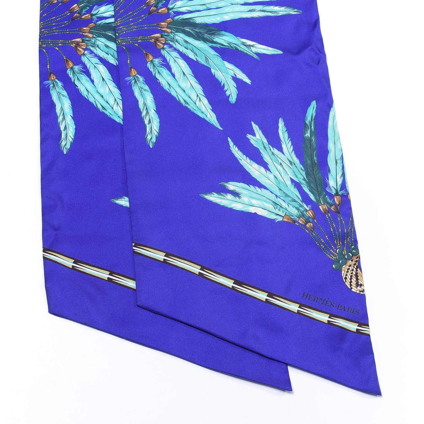 Silk Brazil Maxi Twilly Encre Turquoise Bronze