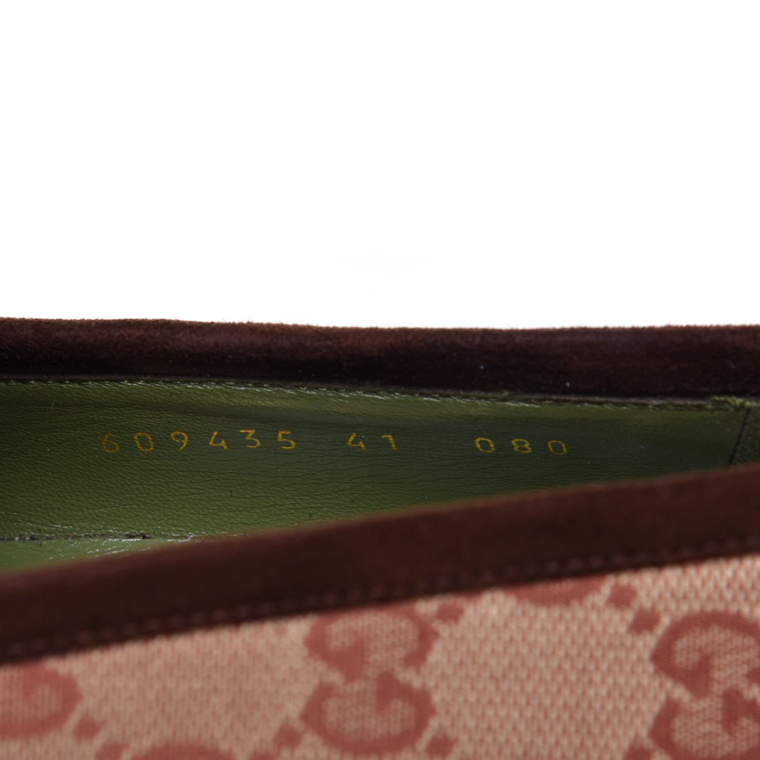 Gucci GG Monogram Suede Houdan Mid Heel Platform Loafers 41 Beige Ruggine Maroon 10 of 13