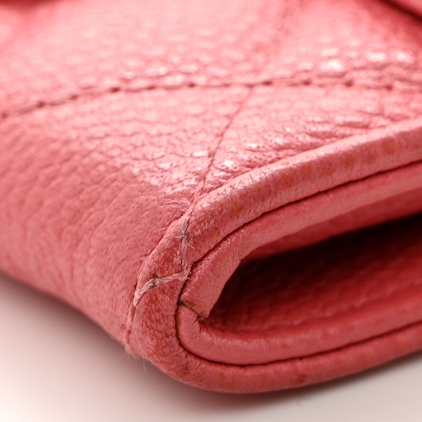 Caviar Quilted Flap Card Holder Pink