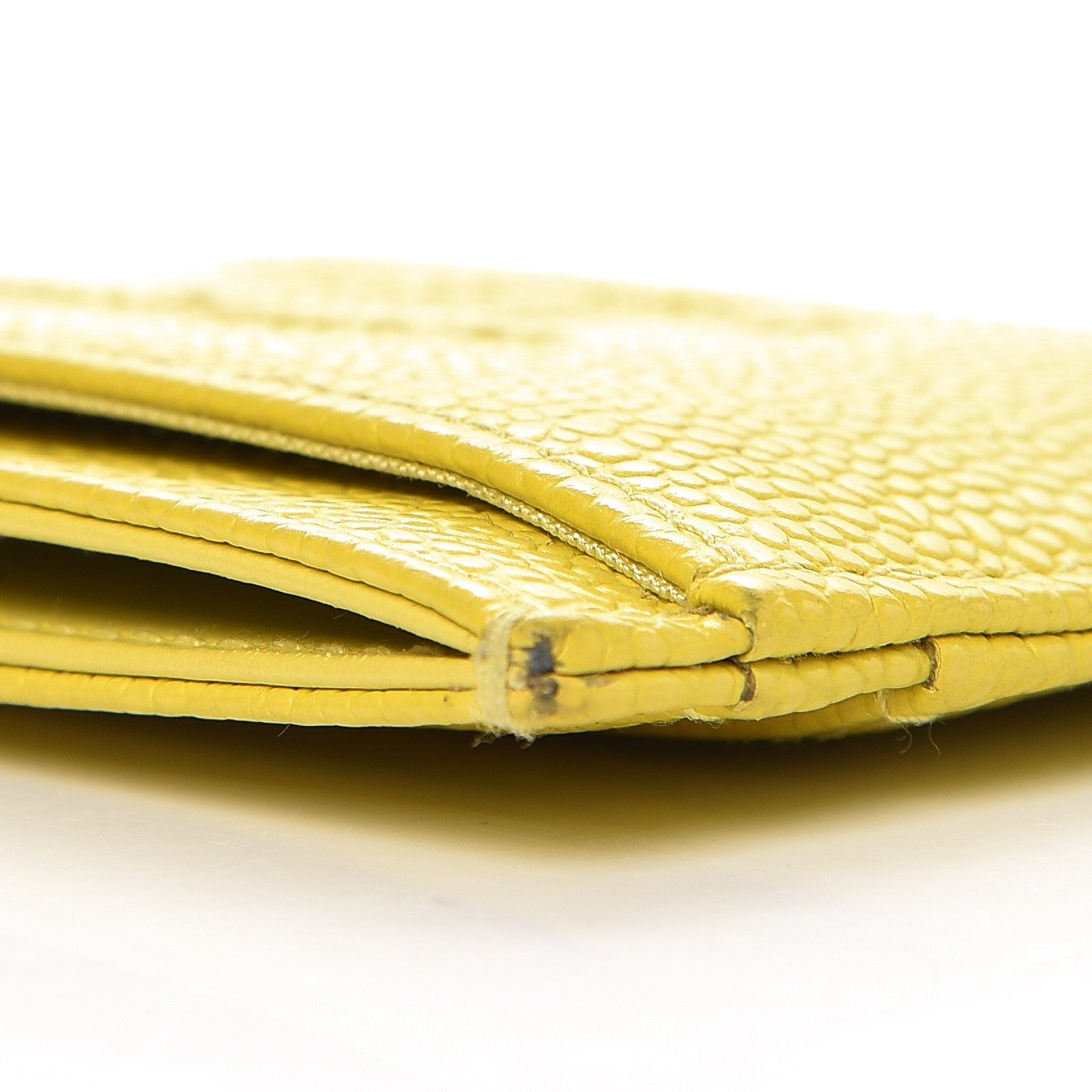Chanel Caviar CC Timeless Card Holder Yellow 10 of 11