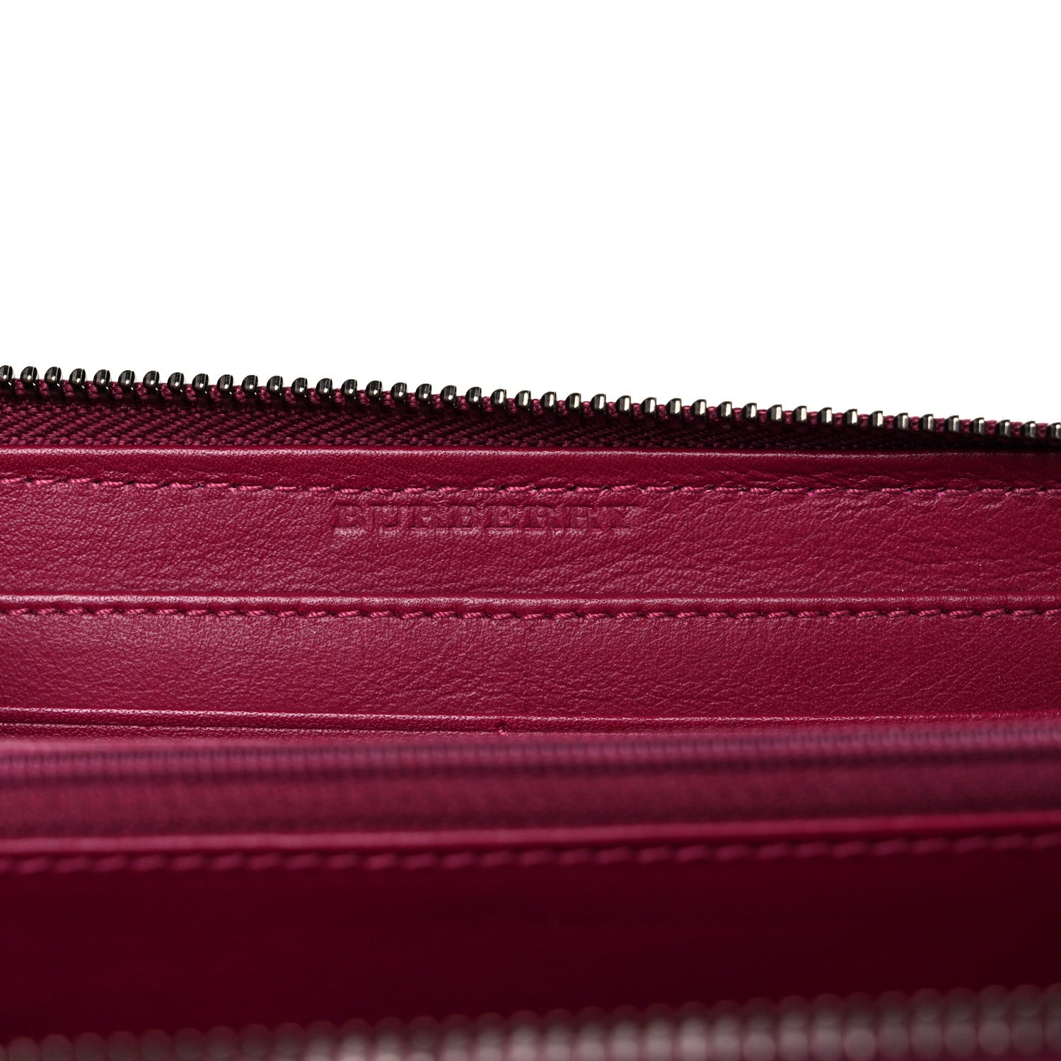 Burberry Patent Check Embossed Large Zip Around Wallet Raspberry Sorbet 6 of 12