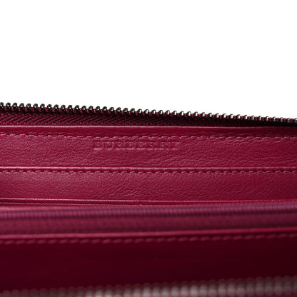 Burberry Patent Check Embossed Large Zip Around Wallet Raspberry Sorbet 6 of 12