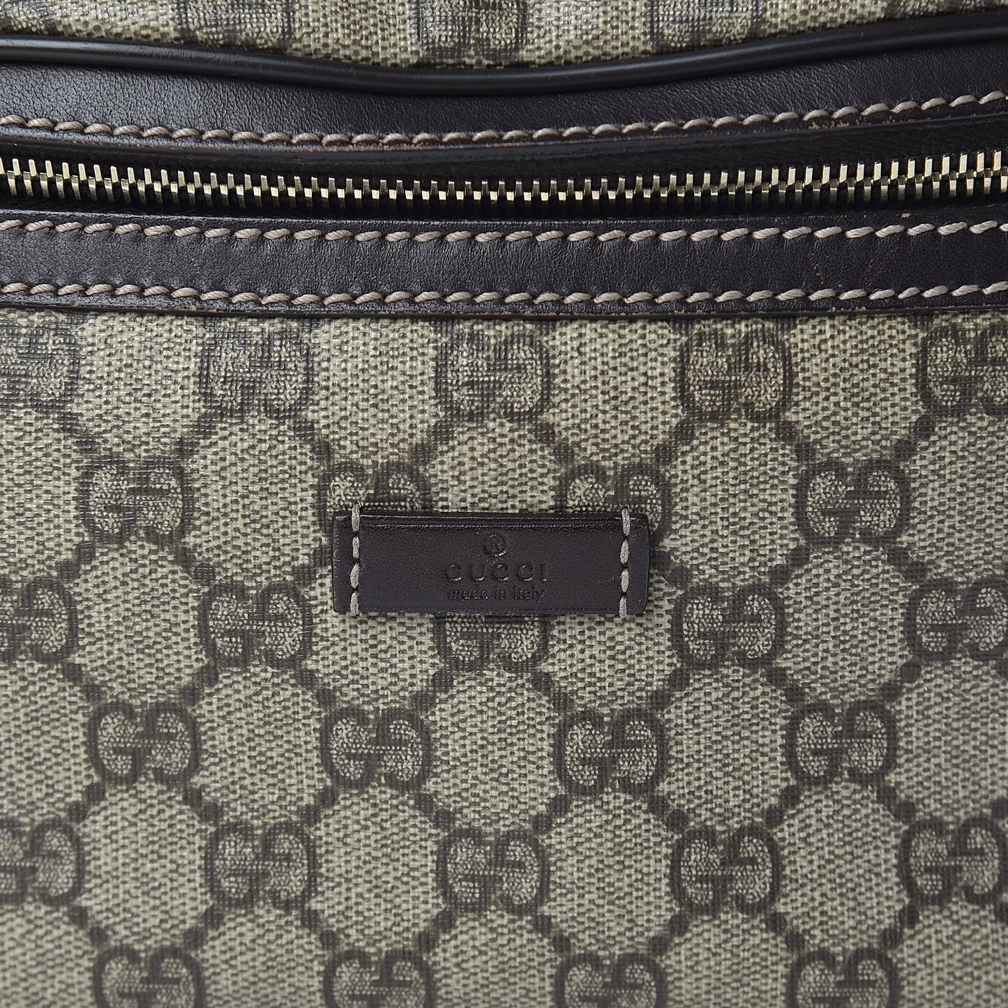 GG Supreme Monogram Belt Bag Dark Brown