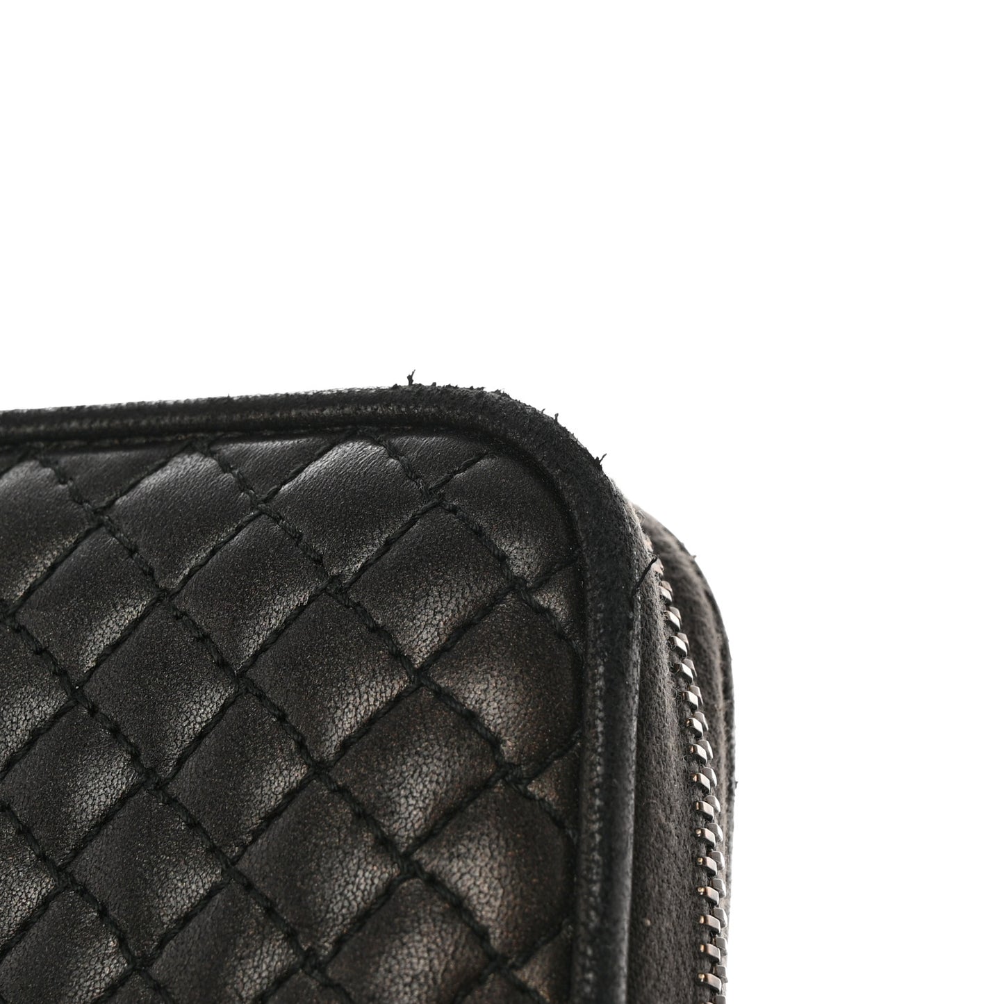 Nappa Bubble Quilted Zip Around Wallet Black