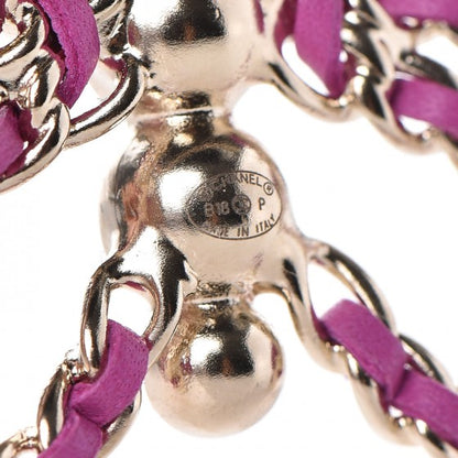 Chanel Lambskin Chain Pearl CC Butterfly Brooch Pink Yellow Gold 4 of 5