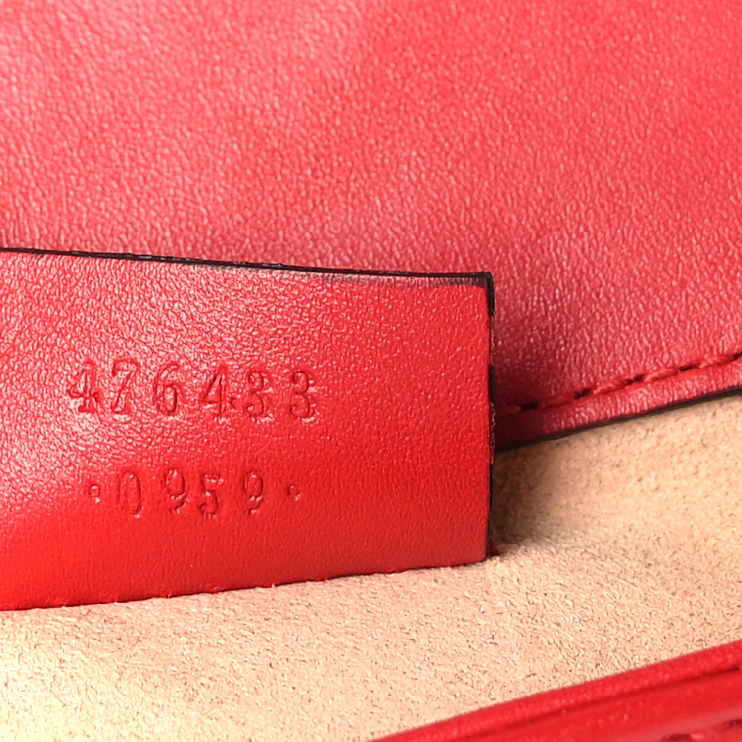Gucci Calfskin Matelasse Super Mini GG Marmont Shoulder Bag Hibiscus Red 7 of 9