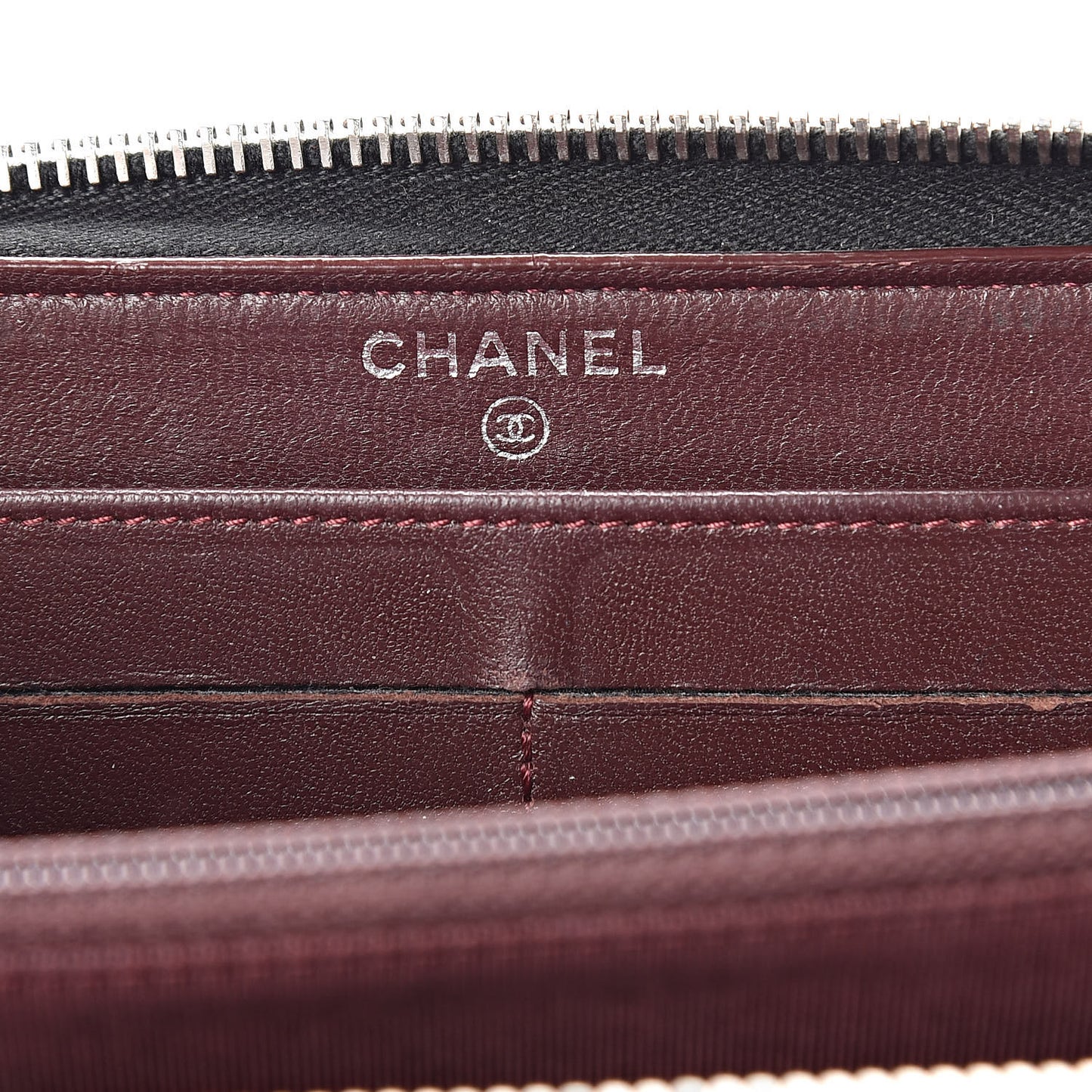 Lambskin Quilted Large Gusset Zip Around Wallet Black