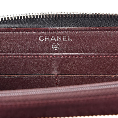 Chanel Lambskin Quilted Large Gusset Zip Around Wallet Black 6 of 12