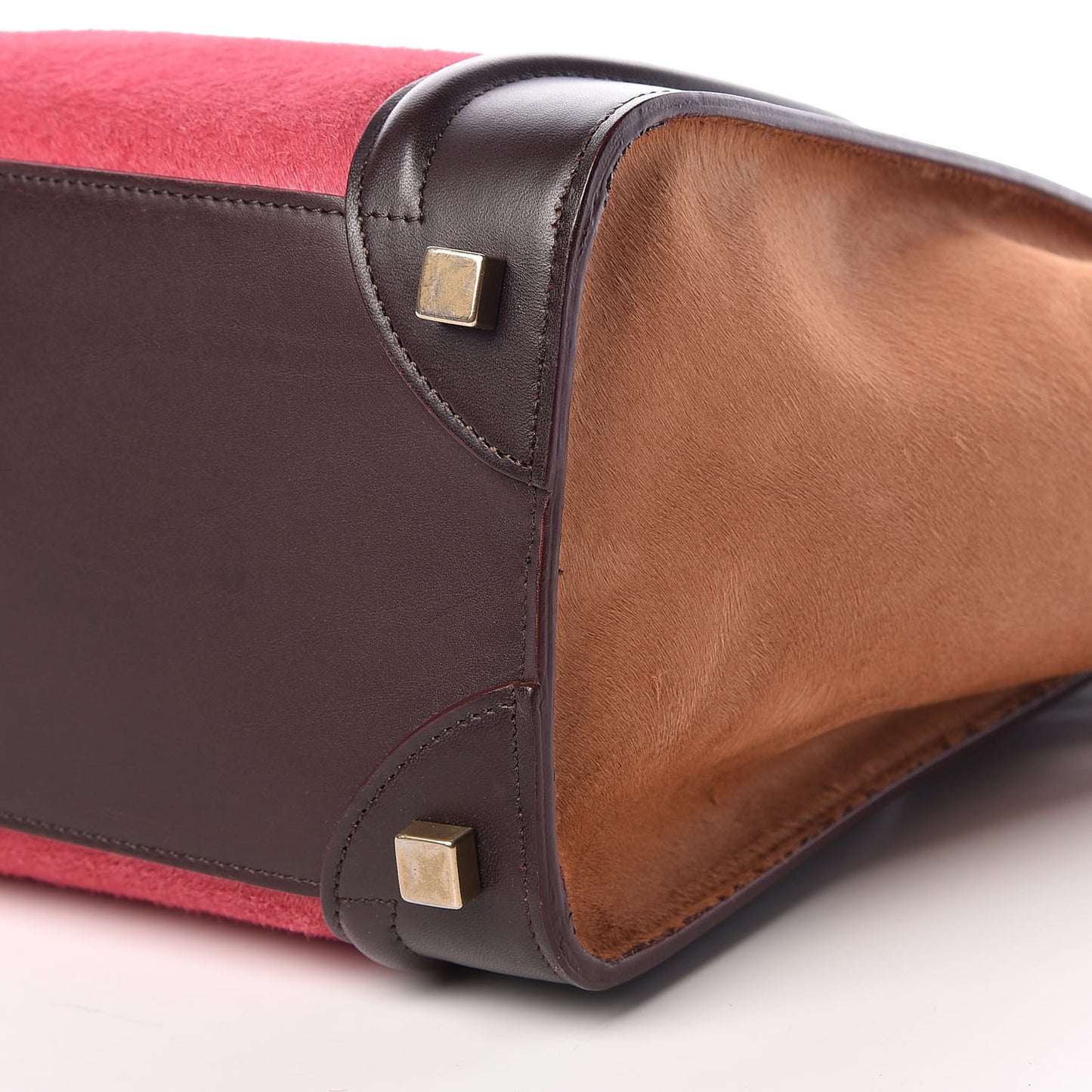 Pony Hair Smooth Calfskin Micro Tri-Color Luggage Pink