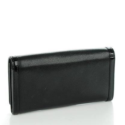 Chanel Caviar Patent CC Contour Flap Wallet Black 3 of 9