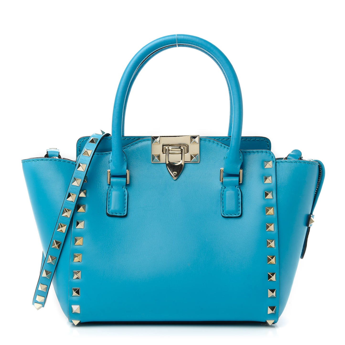 Vitello Mini Rockstud Double Handle Tote Parrot
