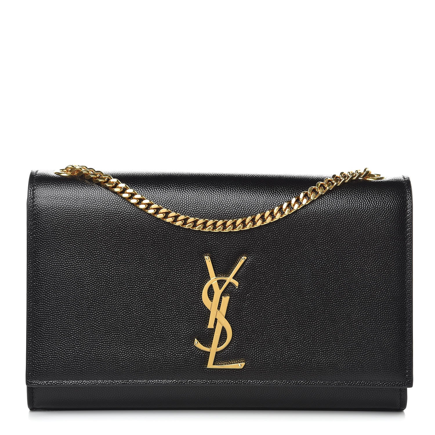 Saint Laurent Grain De Poudre Medium Classic Monogram Kate Satchel Black 1 of 10
