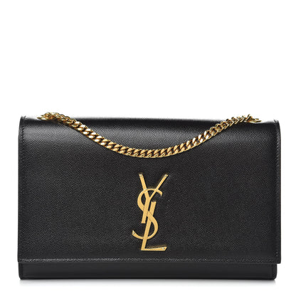 Saint Laurent Grain De Poudre Medium Classic Monogram Kate Satchel Black 1 of 10