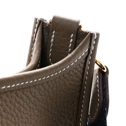 Hermes Taurillon Clemence Amazone Evelyne TPM Etoupe Bleu Indigo 11 of 12