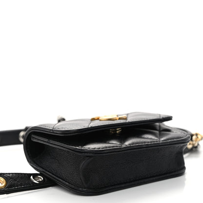 Chanel Goatskin Quilted Punk Essentials Chain Mini Flap Belt Bag Black 4 of 11