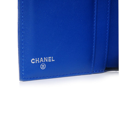 Chanel Patent Quilted Large Flap Wallet Blue Roi 6 of 9