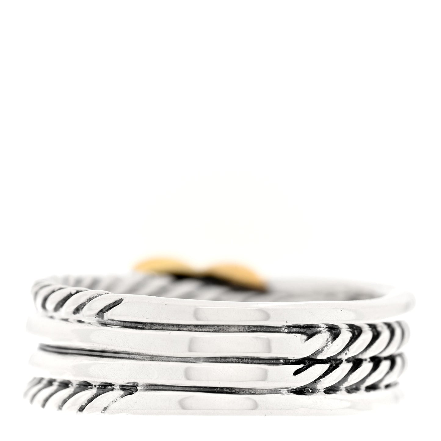 Sterling Silver 18K Yellow Gold 6mm X Crossover Ring 51 5.75