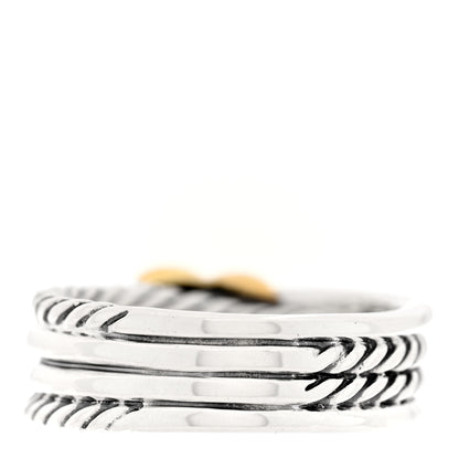 David Yurman Sterling Silver 18K Yellow Gold 6mm X Crossover Ring 51 5.75 3 of 4