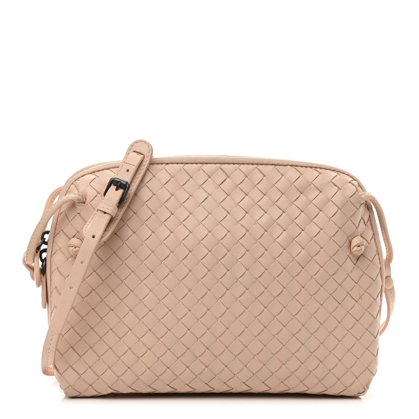 Nappa Intrecciato Nodini Crossbody Messenger Nude