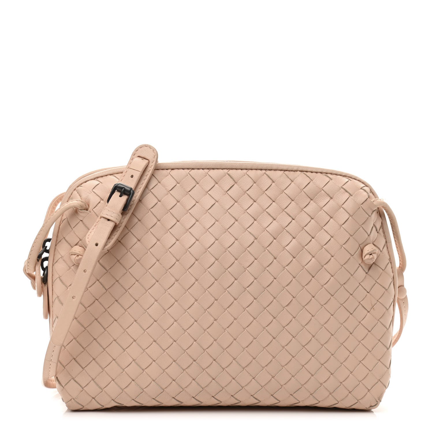 Bottega Veneta Nappa Intrecciato Nodini Crossbody Messenger Nude 1 of 11