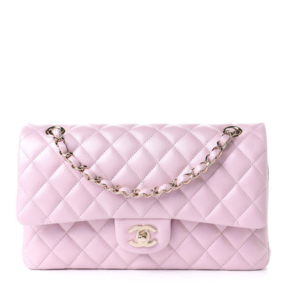 Chanel Iridescent Calfskin Quilted Medium Double Flap Light Pink 1 of 11