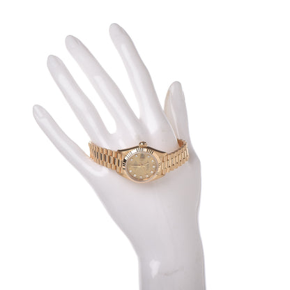 Rolex 18K Yellow Gold Diamond 26mm Datejust President Watch Champagne 69178 2 of 8