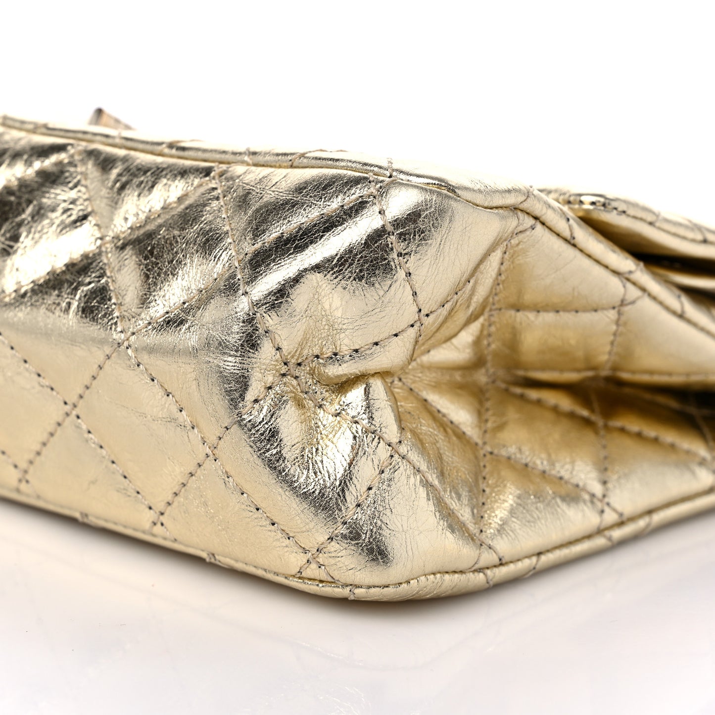 Metallic Aged Calfskin Quilted 2.55 Reissue 226 Flap Gold